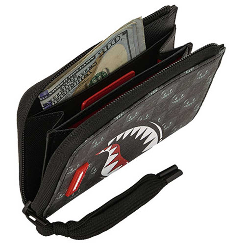 Sprayground Πορτοφόλι Sharks In Paris WTF Bubbly Black Check Wallet